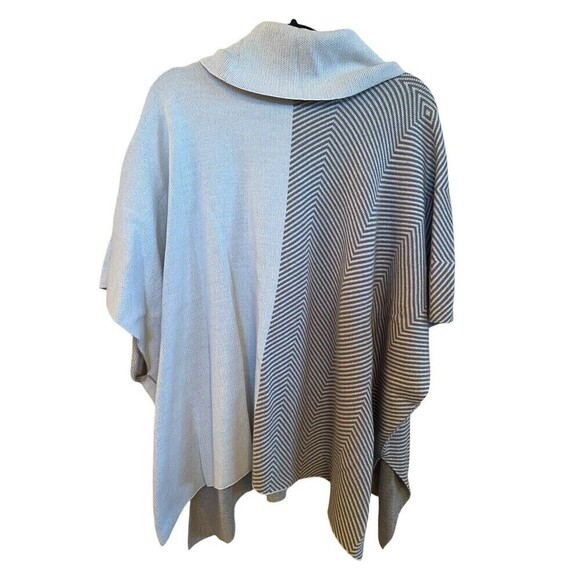 Chico's Tan/beige multi pattern cow neck sweater. Sz.12 - Picture 2 of 3